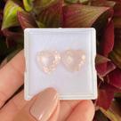 Quartzo Rosa Coração Par 12,80ct