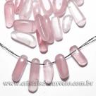 Quartzo Rosa Rolado 28mm com Furo Vazado para Montagem em Atacado