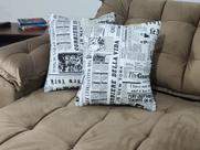 QUATRO ALMOFADAS ESTAMPADAS 50cm x 5cm QUADRADA DECORATIVA SUPER CHEIA E FOFINHA 100% ALGODÃO