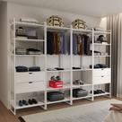 Quatro Modulos Para Closet Industrial Ferro Branco Tampo Branco