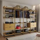 Quatro Modulos Para Closet Industrial Ferro Dourado MDF Canela