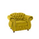 Quatro Poltronas Chesterfield Merlo - Veludo Amarelo / Decoração, recepção , barbearia, sala tv estar
