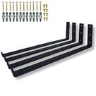 Quatro Suportes Aço Resistente 40cm Tipo L De Parede Para Prateleira Design Moderno
