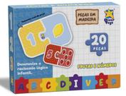 Quebra-cabeça 20 Peças Infantil ABC Frutas e Números Madeira 8247-Diver Toys Quebra-cabeça 20 Peças Infantil ABC Frutas e Números Madeira 8247-Diver Toys