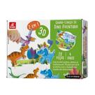 Quebra cabeca 3d dino 2 em 1 aventura 28 pcs