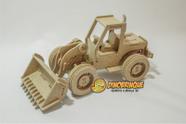 Quebra-Cabeça 3D TRATOR PÁ CARREGADEIRA 75 peças em MDF - DINOBRINQUE