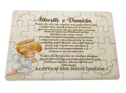 Quebra-cabeça Anjinho Padrinhos Dindo Dinda Batizado Bebê