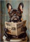 Quebra-cabeça Art of Socks French Bulldog Toilet 1000 unidades Quebra-cabeça Art of Socks French Bulldog Toilet 1000 unidades