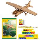 Quebra-cabeça Avião Cessna 170 + 12 tinta Guache E Giz Marcação