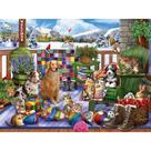 Quebra-cabeça Bits and Pieces Porch Pets Fun 45x61cm