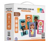Quebra-Cabeça BRINCANDO COM AS PROFISSÕES - Brinquedo Pedagógico Madeira BABEBI