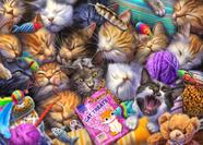 Quebra-cabeça Buffalo Games Cat Nap 750 peças para adultos