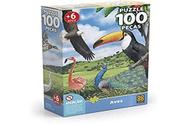 Quebra-Cabeca Cartonado Aves 100 Pecas