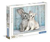 Quebra-cabeça Clementoni Cat & Bunny 500 peças Quebra-cabeça Clementoni Cat & Bunny 500 peças