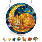 Quebra-cabeça de acrílico Suncatcher Window Hanging 83 peças com corrente