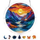 Quebra-cabeça de acrílico Suncatcher Window Hanging Moonlit Riverscape