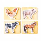 Quebra-cabeça de animais de fazenda Montessori & Me de madeira para crianças