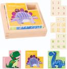 Quebra-cabeça de blocos de madeira 6 em 1 Quebra-cabeça de cubo de animais para 2 3 4+ anos Menino Menina Crianças Brinquedos educativos Montessori Jogos de aprendizagem Quebra-cabeça com bandeja de quebra-cabeça