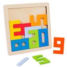 Quebra-cabeça de blocos numéricos criativos de madeira, brinquedo educativo