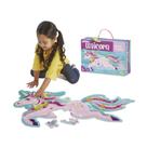 Quebra-cabeça de chão Peaceable Kingdom Shimmery Unicorn 39 peças
