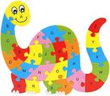 Quebra-cabeça de madeira colorida Lianshi Alphabet Jigsaw Puzzle 26 letras inglesas feitiço brinquedos infantis quebra-cabeça de dinossauro