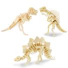 Quebra-cabeça de madeira Georgie Porgy 3D para crianças T-Rex Spinosaurus Stegosaurus