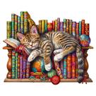 Quebra-cabeça de madeira Pijesaksa Snoozing Cat Library Kitten 190 unidades