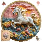 Quebra-cabeça de madeira Quienisray Galoping White Horse de 500 peças
