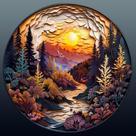Quebra-cabeça de madeira Welsky Sunset Forest 3D 200 peças para adultos