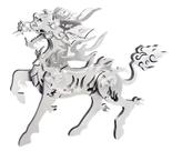 Quebra-cabeça de metal 3D Flaming Kirin para decoração de casa de adultos