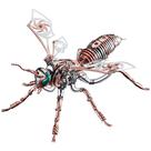 Quebra-cabeça de metal 3D OreilleStar Wasp-Rose Golden para adultos