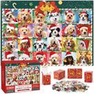 Quebra-cabeça do calendário do advento CXWMZY Christmas Dogs 1008 peças Quebra-cabeça do calendário do advento CXWMZY Christmas Dogs 1008 peças