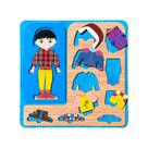 Quebra Cabeça Educativo Infantil Estilista Troca de Roupa Pedagógico Menino