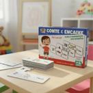 Quebra Cabeça Educativo Números em Inglês 1 ao 10 Infantil com Animais e Frutas para Aprendizado, Coordenação e Memória
