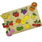 Quebra Cabeça Encaixe Divertido Frutas Com Pinos Educativos MDF - VMP