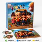 Quebra Cabeça - Escola 24 Peças Madeira