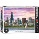 Quebra-cabeça EuroGraphics Skyline de Chicago 1000 Peças 49x67 cm Quebra-cabeça EuroGraphics Skyline de Chicago 1000 Peças 49x67 cm