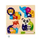 Quebra Cabeca Filhotes e Quadro Branco MDF Selva Floresta Toymix Brinquedo Recreativo Educativo