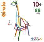 Quebra-cabeça Geométrico Edulig Puzzle 3D Girafa - 88 peças e conexões - 58 cm de altura