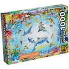 Quebra Cabeça Golfinhos no Oceano Mini 1000 Peças Grow Quebra Cabeça Golfinhos no Oceano Mini 1000 Peças Grow