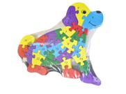 Quebra Cabeça Infantil 3d Madeira Mdf Alfabeto 26 Peças Dog