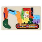 Quebra Cabeça Infantil Colorido Divertido em Madeira 30X18cm