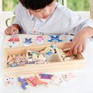 Quebra-Cabeça Infantil de Madeira, Jogo de Vestir, Brinquedo de Encaixe, Educação Precoce, Presente