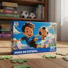 Quebra Cabeça Infantil Jogo de Futebol 80 Peças Educativo