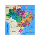 Quebra cabeça Infantil Mapa Estados do Brasil Brinquedos Educativos Pedagógico Escolar MDF Simque 7 anos
