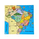Quebra cabeça Infantil Mapa Estados do Brasil Brinquedos Educativos Pedagógico Escolar MDF Simque 7 anos