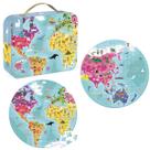 Quebra-Cabeça Infantil Mapa Mundi Dupla Face Com 208 Peças Didáticas Quebra-Cabeça Infantil Mapa Mundi Dupla Face Com 208 Peças Didáticas