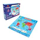 Quebra cabeça Infantil Meu Primeiro Mapa Mundi Brinquedos Educativos Escolar Madeira Xalingo 3 anos
