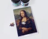 Quebra cabeça infantil Monalisa de madeira 60 peças 20x30cm arte para crianças quebra_cabeça de madeira
