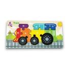 Quebra-cabeça Infantil Trem Encaixe Madeira 3D Montessori